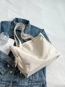 輕量級商務休閒字母補丁裝飾購物袋,附錢包學校背包,適用於畢業生、十幾歲女孩、大學、高中的新鮮人、大二、大三、大四的學生,完美適用於戶外、旅遊、返校,適用於女孩、女性大學生、新手和白領工作者,適用於辦公室、大學、工作、商務、通勤、戶外、旅行、外出,附小零錢袋女性包。 - 米色 - 查看 2