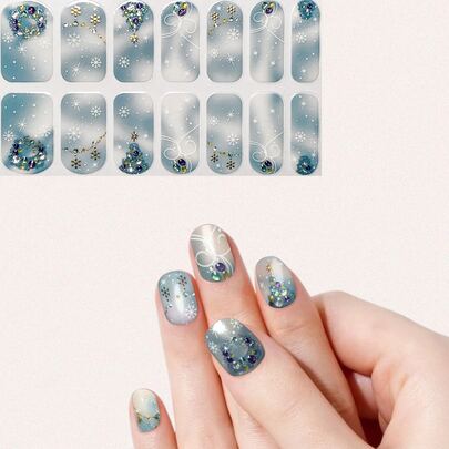 Christmas 1sheet Tree Pattern Nail Art Sticker & 1pc Nail File