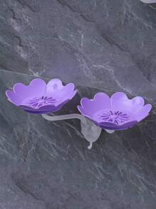1pc Flower Design Punch-free Wall Mounted Random Soap Dish - Multicolor - View 2