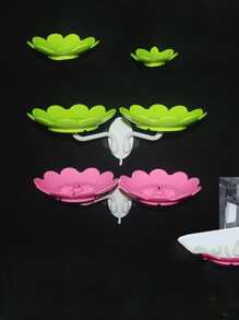 1pc Flower Design Punch-free Wall Mounted Random Soap Dish - Multicolor - View 3