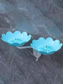 1pc Flower Design Punch-free Wall Mounted Random Soap Dish - Multicolor - View 4