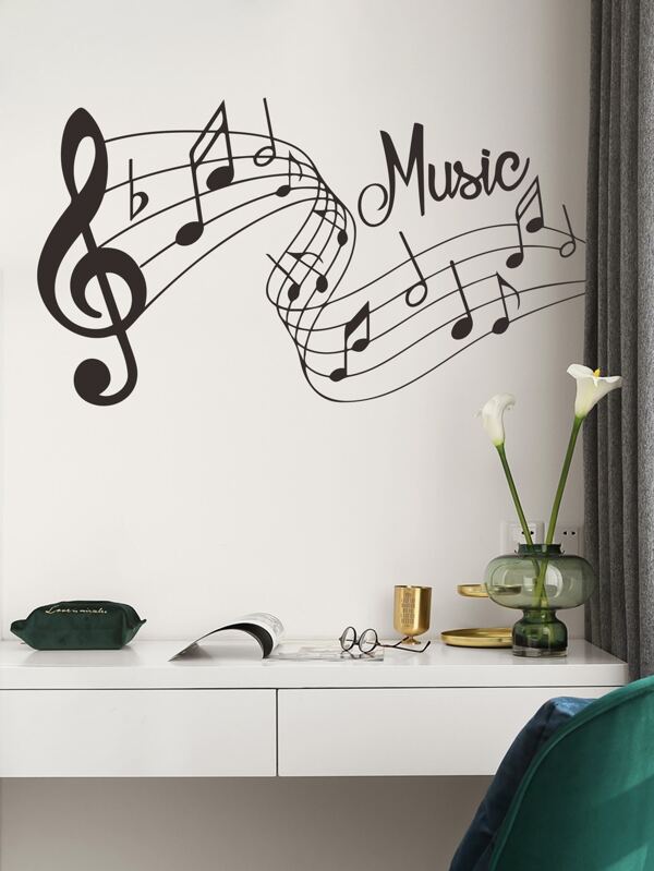 1 pièce Autocollant mural à motif note de musique