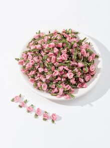 50 piezas de cabezas de flores artificiales, flores pequeñas de poliéster, cabezas de flores falsas para decoración de regalos de fiesta, accesorios de ropa, Día de San Valentín, regalo - Multicolor - Ver 4