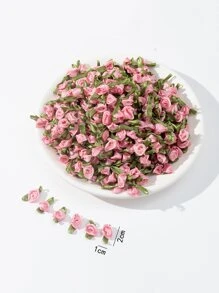 50 piezas de cabezas de flores artificiales, flores pequeñas de poliéster, cabezas de flores falsas para decoración de regalos de fiesta, accesorios de ropa, Día de San Valentín, regalo - Multicolor - Ver 3