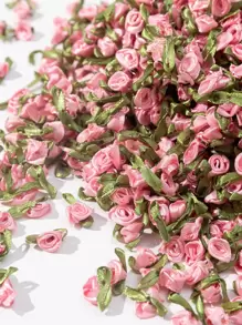 50 piezas de cabezas de flores artificiales, flores pequeñas de poliéster, cabezas de flores falsas para decoración de regalos de fiesta, accesorios de ropa, Día de San Valentín, regalo - Multicolor - Ver 5