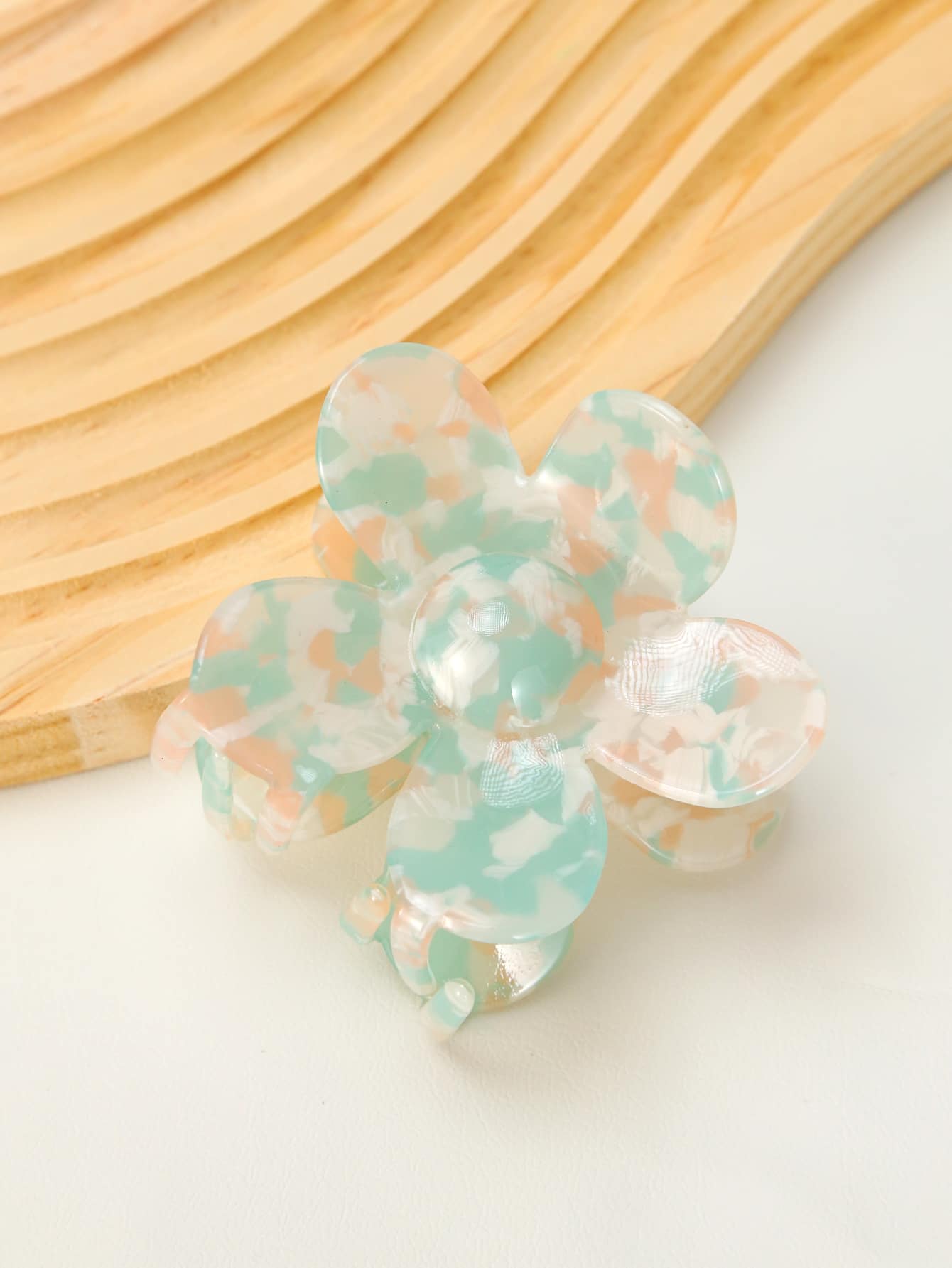 Graphic Flower Design Hair Claw - Multicolor - View 1