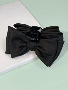 蝴蝶結裝飾髮爪 - 黑色 - 查看 2