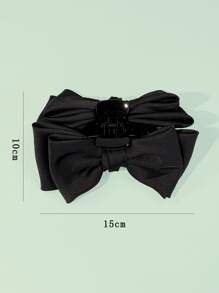 蝴蝶結裝飾髮爪 - 黑色 - 查看 3