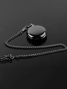 Men Vintage Minimalist Round Pointer Pocket Watch - White - View 4