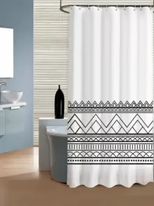 Cortina de ducha impermeable con patrón geométrico, accesorios de baño para el hogar, decoración de baño de verano, vuelta al colegio