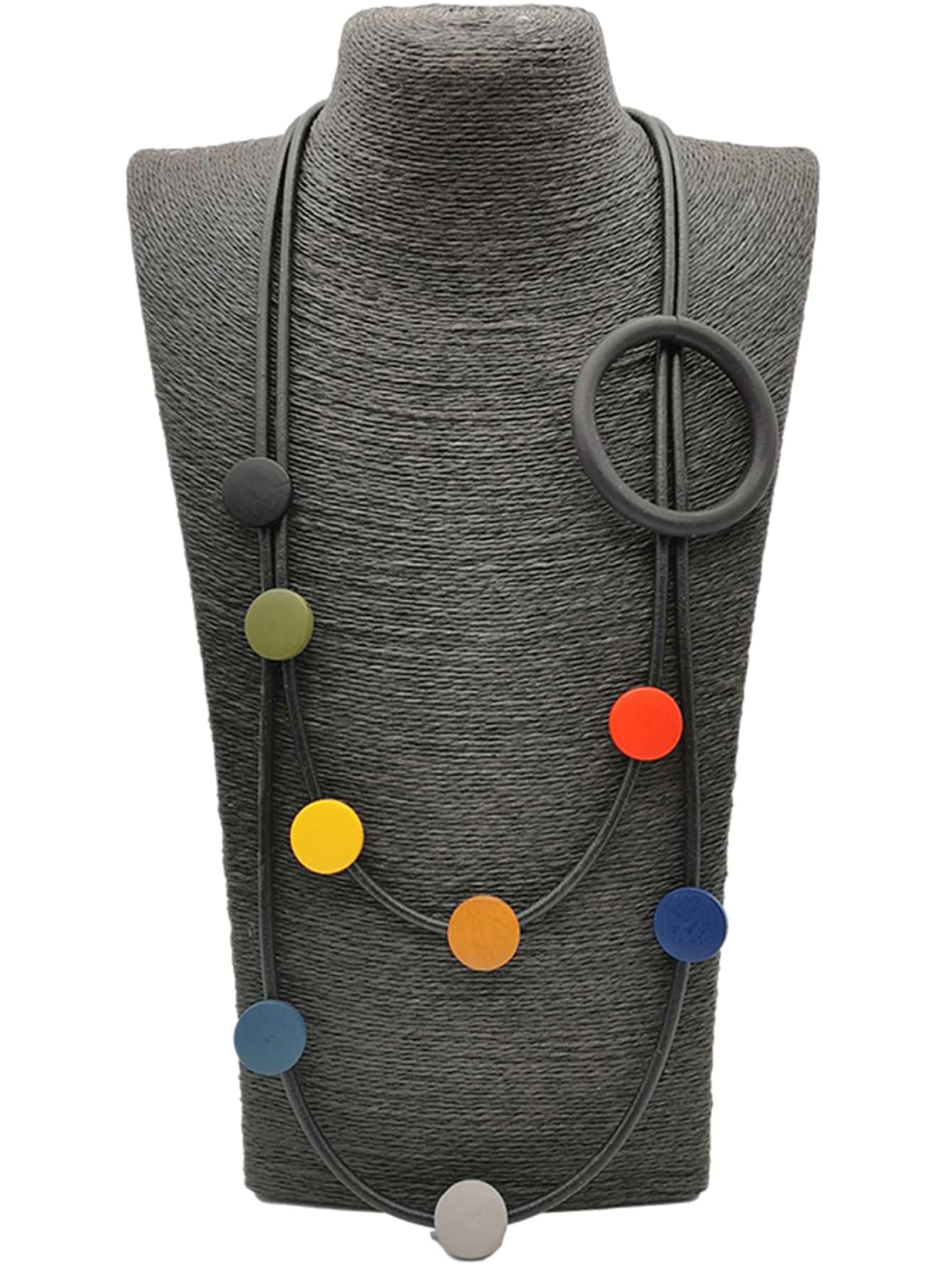 圓形裝飾多層次項鍊 - 彩色 - 查看 1