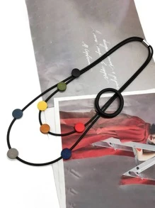 圓形裝飾多層次項鍊 - 彩色 - 查看 2