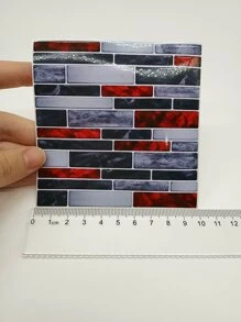 10入組逼真大理石圖案浮雕牆貼 - 彩色 - 查看 6