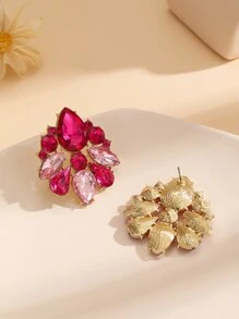 Rhinestone Decor Stud Earrings