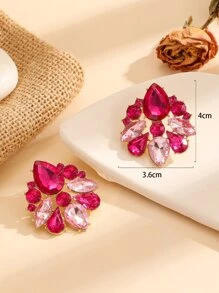 Rhinestone Decor Stud Earrings