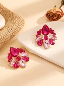 Rhinestone Decor Stud Earrings