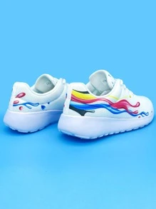 Drip Pattern Lace-up Front Running Shoes - Multicolor - View 2
