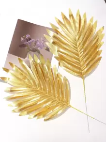 2 chiếc lá nhân tạo kim loại - Vàng - Xem 1