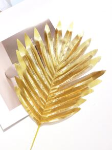 2 chiếc lá nhân tạo kim loại - Vàng - Xem 6