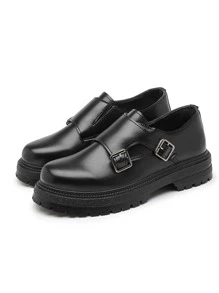 Hombres Zapatos con diseño de hebilla - Negro - Ver 3