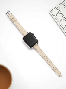 1pc Slimming 14mm Apple Strap Suitable For 38/40/41/42/44/45/49mm Apple Watch Apple Watch Ultra Series 9/8/7/6/5/4/3/2/1/SE - Beige - View 2