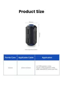 UGREEN 1pc 5.5mm Ferrite Core Cable Filter - Black - View 7