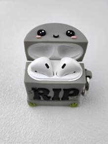 Letter Graphic Case Compatible With AirPods - Grey - View 2