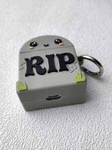 Letter Graphic Case Compatible With AirPods - Grey - View 3