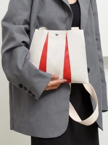 LECEY Túi Crossbody Nữ Khối Màu Có thể điều chỉnh được Đúng mốt - Đỏ và trắng - Xem 1