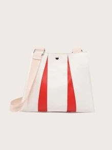 LECEY Túi Crossbody Nữ Khối Màu Có thể điều chỉnh được Đúng mốt - Đỏ và trắng - Xem 2