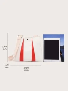 LECEY Túi Crossbody Nữ Khối Màu Có thể điều chỉnh được Đúng mốt - Đỏ và trắng - Xem 3