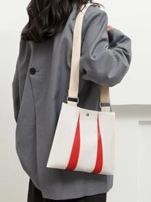 LECEY Túi Crossbody Nữ Khối Màu Có thể điều chỉnh được Đúng mốt - Đỏ và trắng - Xem 6