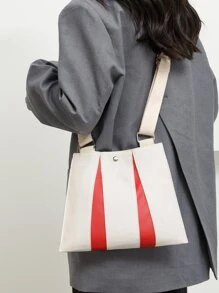 LECEY Túi Crossbody Nữ Khối Màu Có thể điều chỉnh được Đúng mốt - Đỏ và trắng - Xem 7