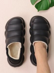 男士毛絨內襯濃烈香調洞洞鞋 - 黑色 - 查看 1
