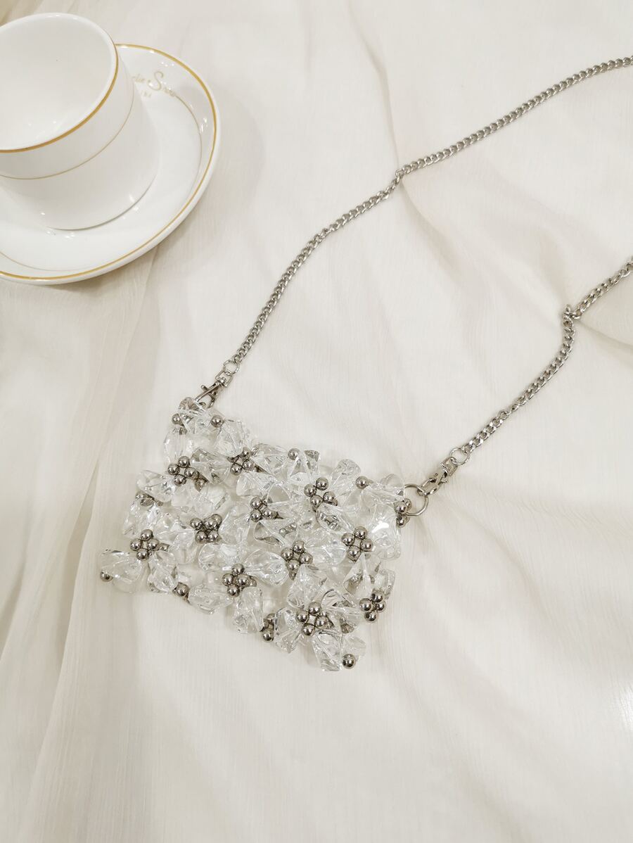 Túi Crossbody Nữ cườm đính Khối Màu Chuỗi Đúng mốt - Trong sáng - Xem 1