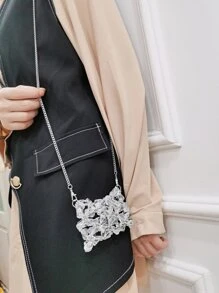 Túi Crossbody Nữ cườm đính Khối Màu Chuỗi Đúng mốt - Trong sáng - Xem 3