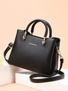 Túi đeo chéo Nữ Lá thư Có thể điều chỉnh được Đôi tay cầm Thanh lịch - màu đen - Xem 1