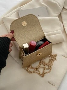 Glamorous, Elegant, Exquisite, Quiet Luxury Sequin, Stylish, Luxury, Shiny Mini Glitter Square Bag, Perfect Bride Purse For Wedding, Prom & Party Events Evening Bag, Dinner Bag For Party Girl, Woman - Rose Gold - View 7