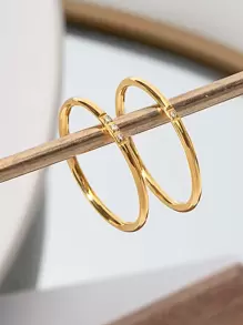 2pcs Rhinestone Decor Ring - Yellow Gold - View 4