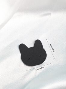 50pcs Cat Design Jewelry Storage Card, Black Cute Earrings Holder For Packaging - Black - View 5