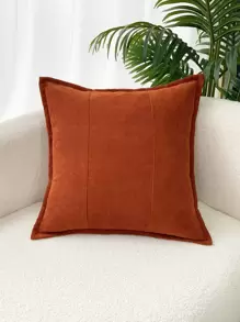 1 Vỏ gối bằng vải nhung kẻ chắp vá hoặc Vỏ gối thắt lưng - Màu Cam cháy - Xem 5