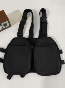 Mini Men Phát hành Khóa Trang trí Ngực Rig Túi Sling Bag - màu đen - Xem 4