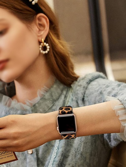 Leopard Print Smartwatch Band Compatible With Samsung/Fitbit Watch As A Gift For Students Returning To School