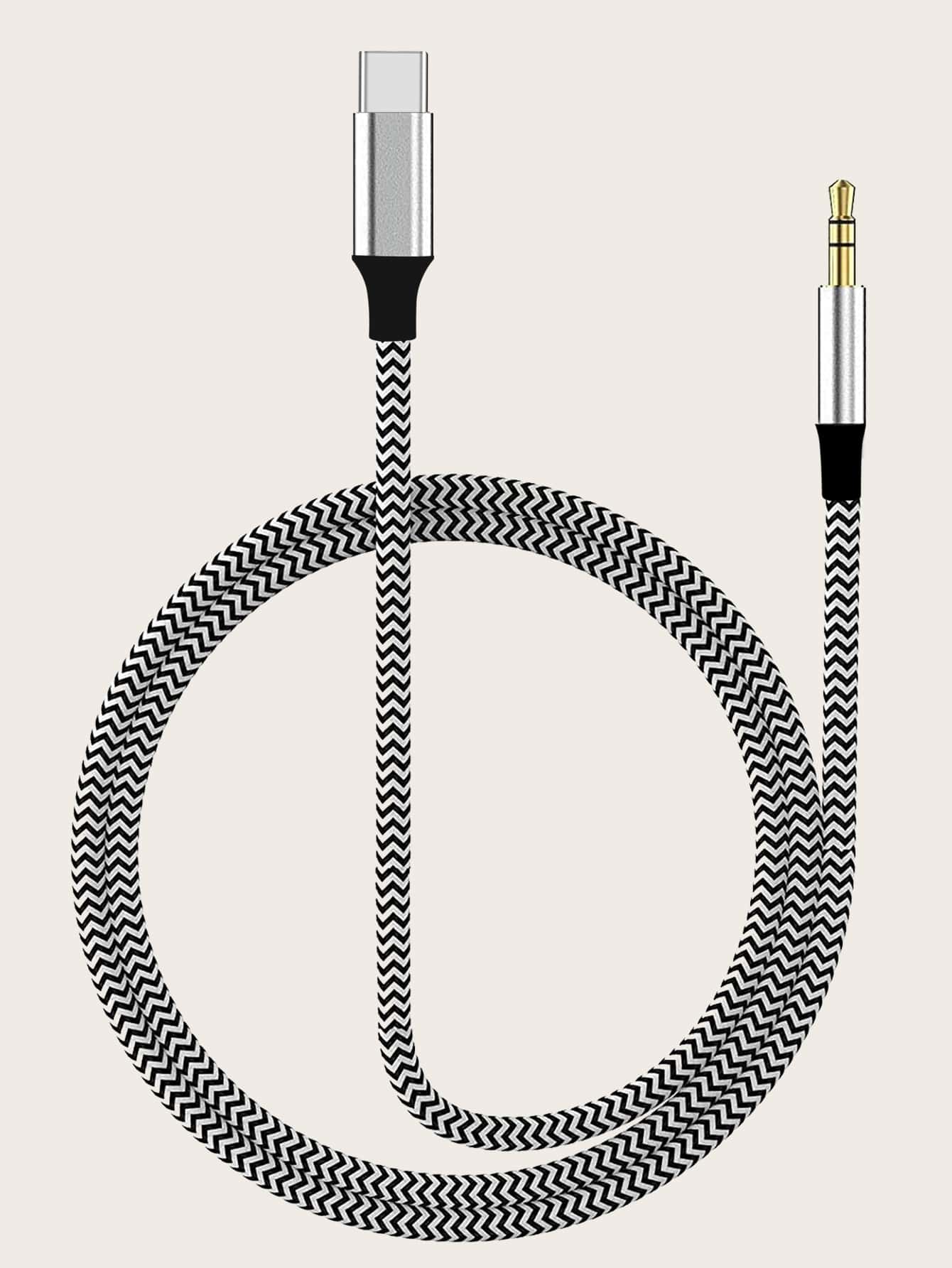 Type-C車聲音數據線 - 黑與白 - 查看 1