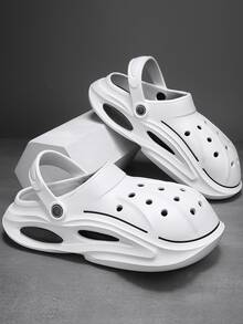 Men Hollow Out Vented Clogs - White - View 1