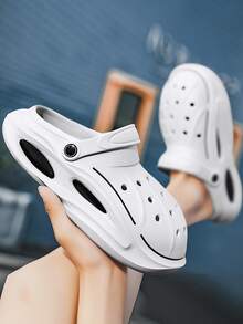 Men Hollow Out Vented Clogs - White - View 2