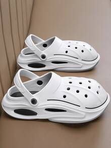 Men Hollow Out Vented Clogs - White - View 3