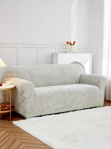 1pc Jacquard Stretchy Sofa Slipcover - Grey - View 3