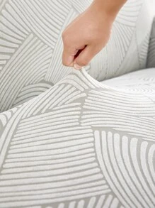 1pc Jacquard Stretchy Sofa Slipcover - Grey - View 6