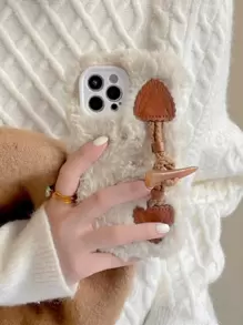 Fluffy Phone Case With Wristband - Multicolor - View 1